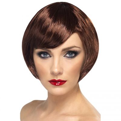 Sultry Brown Bob Side Fringe Wig