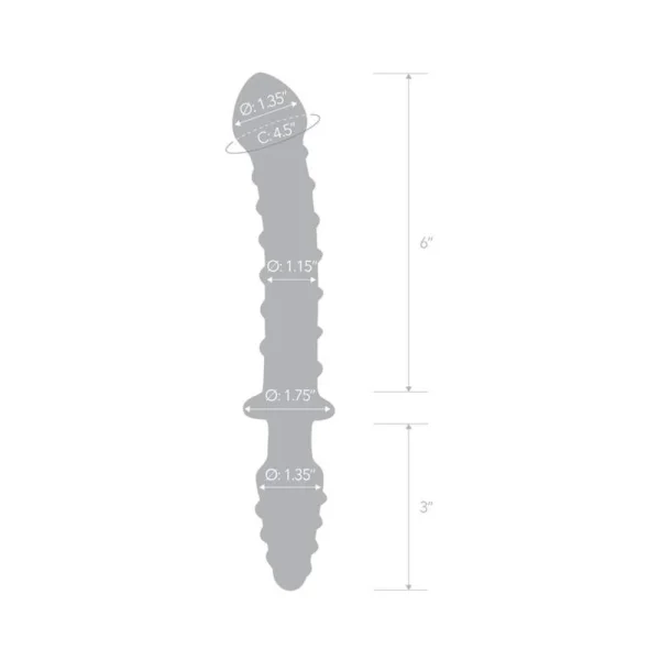 8"  Ribbed G-spot Glass Dildo — image 11 of 13