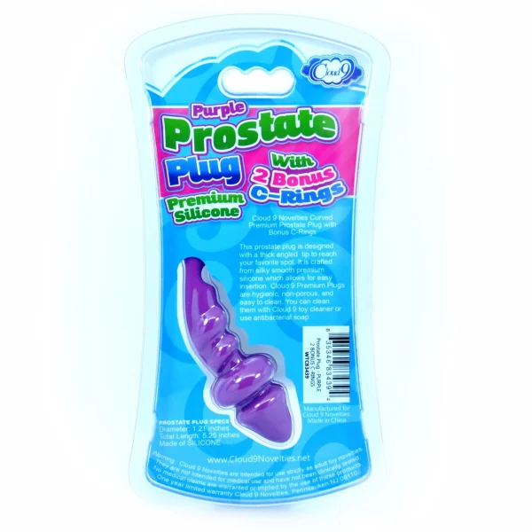 Cloud 9 - Curved Prostate Plug with Bonus C Rings