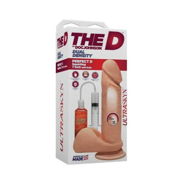 The D Perfect D Squirting 7 In. With Balls Ultraskyn Vanilla
