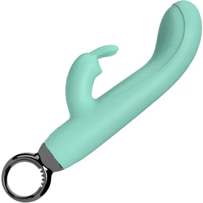 PrimO Rabbit Rechargeable Waterproof Silicone Dual Stimulation Vibrator By Screaming O Kiwi Mint
