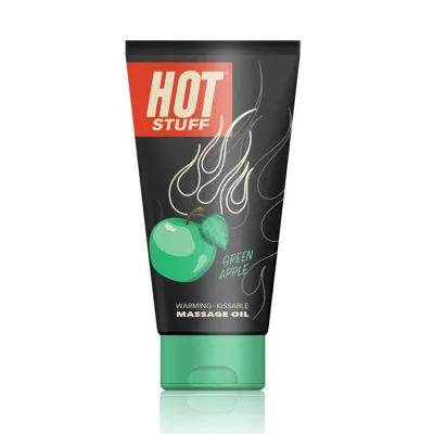 Hot Stuff Warming Massage Oil Green Apple 6 Fl Oz Tube