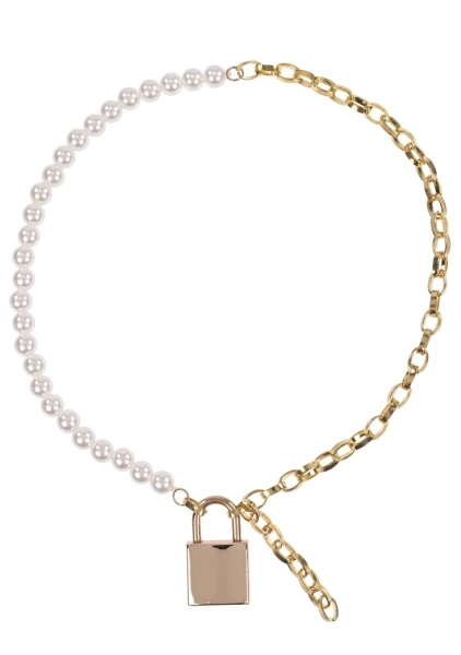 Sex & Mischief Pearl Day Collar By Sportsheets - White & Gold
