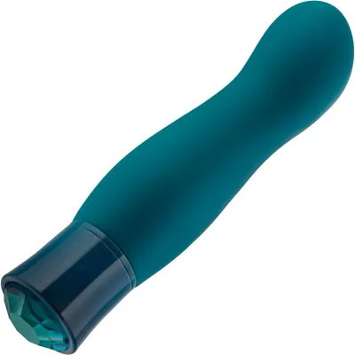 Oh My Gem Fierce Rechargeable Silicone Warming G Spot Vibrator By Blush Blue Topaz