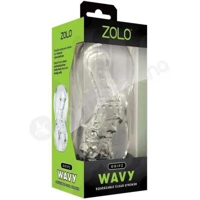 Zolo Gripz Wavy Squeezable Clear Flexible Stretchy Stroker