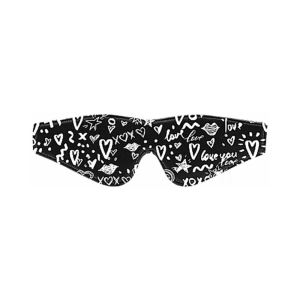 Ouch! Printed Eye Mask - Love Street Art Fasion - Black — image 5 of 6