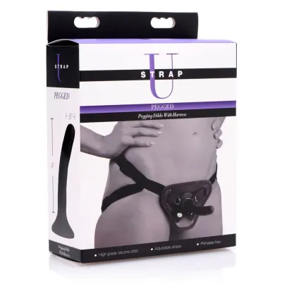 Pegged Pegging Dildo With Harness Black