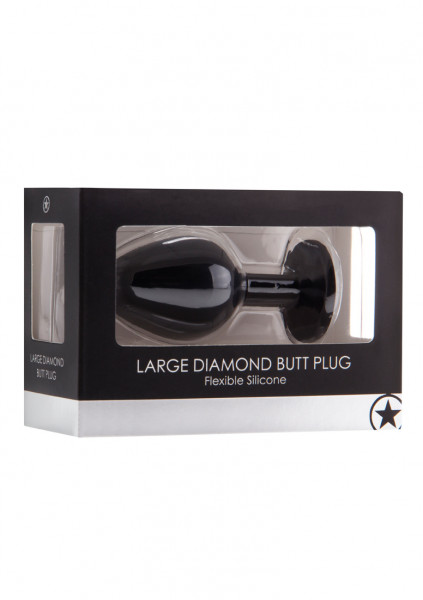 Large Diamond Butt Plug - Black - Jewel Butt Plug