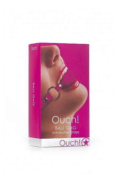 Ball Gag With Leather Straps - Pink