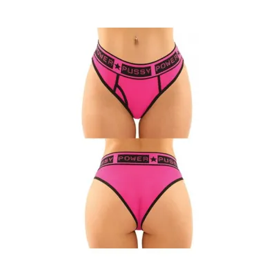 Vibes Pussy Power Buddy Pack 2 Pc Micro Boyfriend Brief Lace Thong L xl Black pink