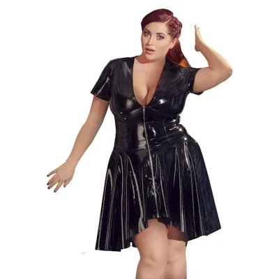 Pin Up Vinyl Zip Dress