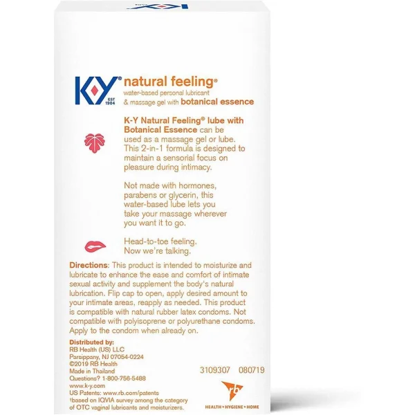 K-Y Natural Feeling with Botanical Essence - Water-Based Lube | 1.69oz | Sexual Lubricants — image 4 of 5