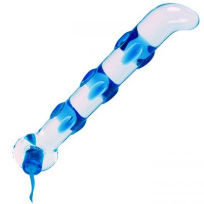 Glacier Glass Zodiac Vibrating G Spot Dildo 7 Inch