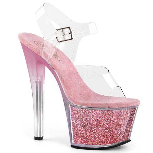 7 inches Heel, 2 3/4 inches PF Ankle Strap Sandal w/ Tinted Heel — image 5 of 16