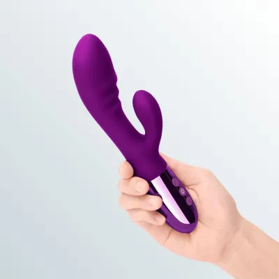 Le Wand Blend Dual Motor Rabbit Vibrator Dark Cherry