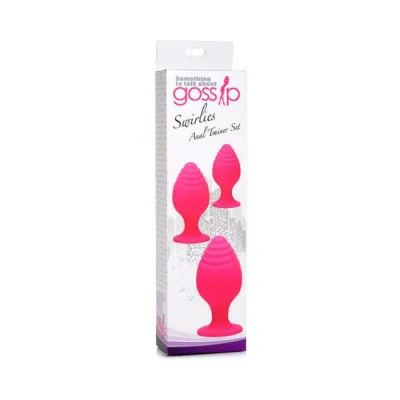 Gossip Swirlies Anal Plug Trio Set Silicone Magenta