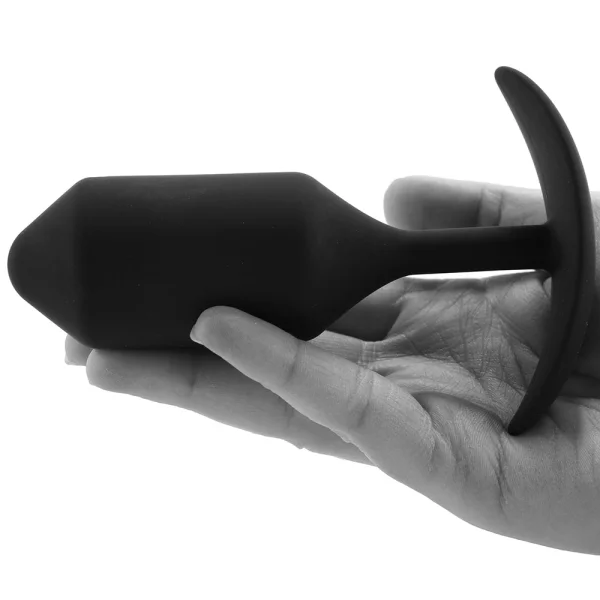 b-Vibe Snug Plug 3 Large Silicone Weighted Butt Plug - Black