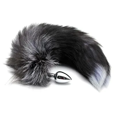 Adrien Lastic Alive BDSM Line Black White Fox Tail Anal Plug Small