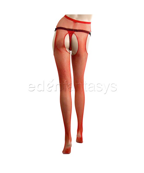 Fishnet suspender pantyhose