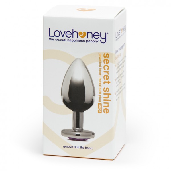 Lovehoney Jewelled Heart Metal Large Butt Plug 3.5 Inch