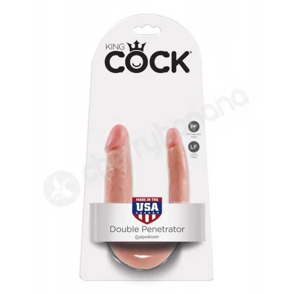 King Cock Flesh U-shaped Small Double Trouble Dildo