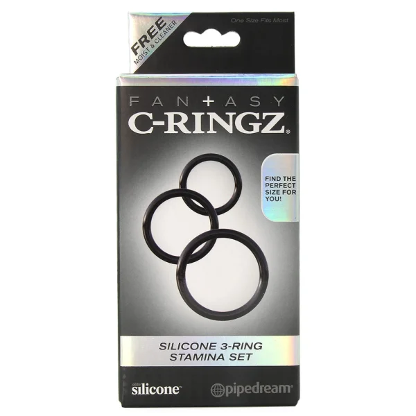 Fantasy C-Ringz Silicone Ring Stamina Set - Black