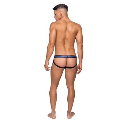 Pocket Pouch Jock With Pocket Cavity Small Medium Navy