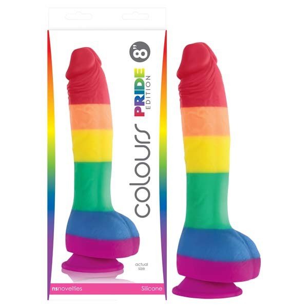 8" Rainbow Cock + Balls