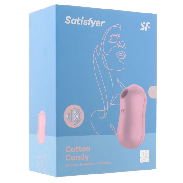 Satisfyer Cotton Candy Pressure Wave Rechargeable Waterproof Clitoral Stimulator - Pink