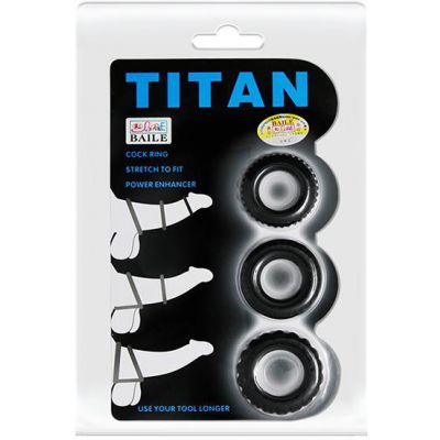 Titan 3pk Cock Rings Black