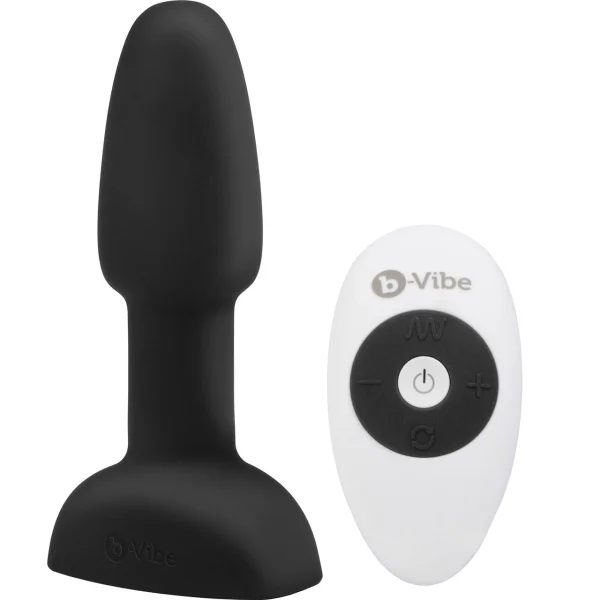 b-Vibe Rimming Plug Petite - Waterproof Remote Control Vibrating Anal Toy - Black