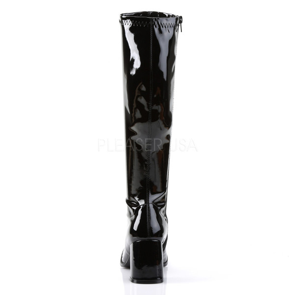 GOGO-300 - 3" Block Heel ST Gogo Boot, Black Pat, w / Side Zip — image 4 of 4