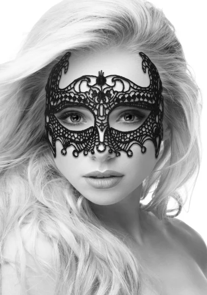 Black & White Lace Empress Eye-Mask
