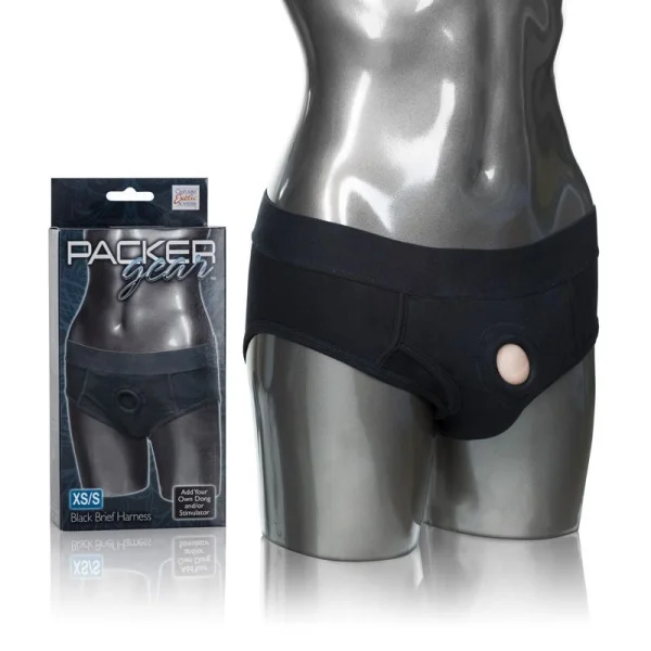 Packer Gear Black Brief Packing Harness By CalExotics - Extra Small/Small