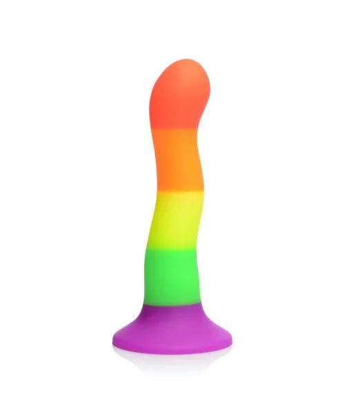 Proud Rainbow Silicone Dildo with Harness 7.2 Inch