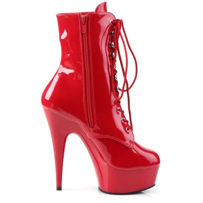 Delight 6 Heel Patent Platform Ankle Boot By Pleaser