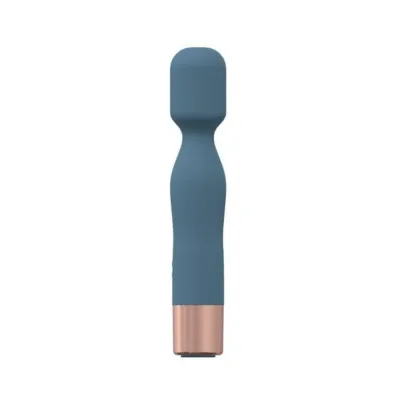 Personal Massagers Loveline Glamour 10 Speed Mini wand Silicone Rechargeable Waterproof Blue grey
