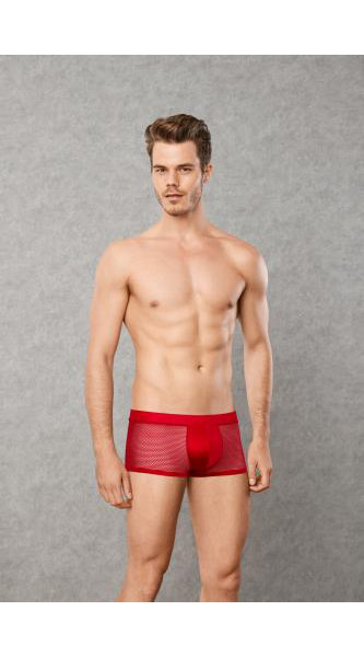 Men's Mesh Boxers - Red - Small