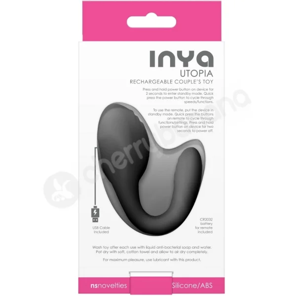 Inya Utopia Black Couples Dual Stimulation Multi-Use R/C Vibe