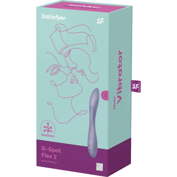 Satisfyer G-Spot Flex 2 Silicone Rechargeable Waterproof 12-Function G-Spot Vibrator - Dark Violet