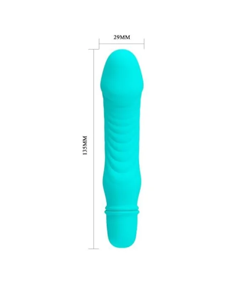 Stev Vibrating Dildo - 5.3 Inch - Turquoise