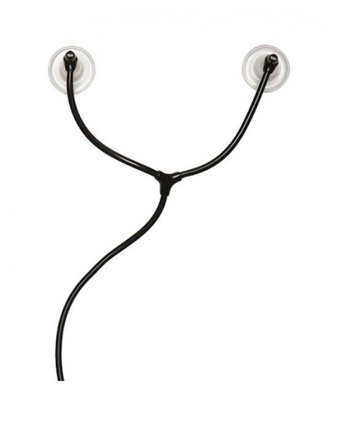 Kink - Swell Vibrating Nipple Sucker Cups - Black/clear