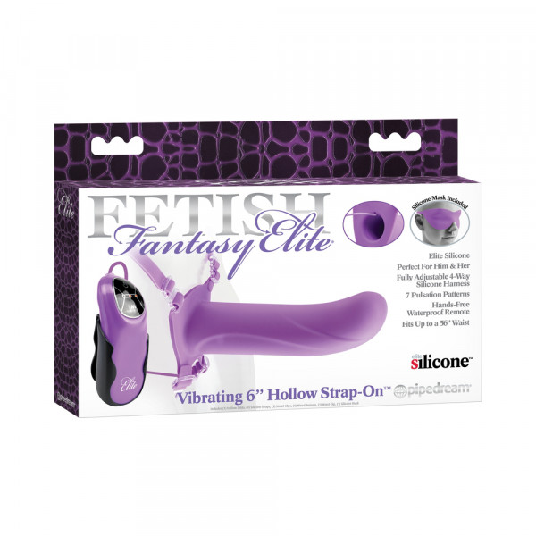 Fetish Fantasy Elite 6 inches Vibrating Hollow Strap On Purple — image 5 of 5