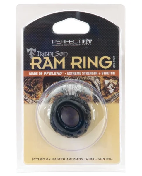 Perfect Fit Tribal Son Ram Ring Black