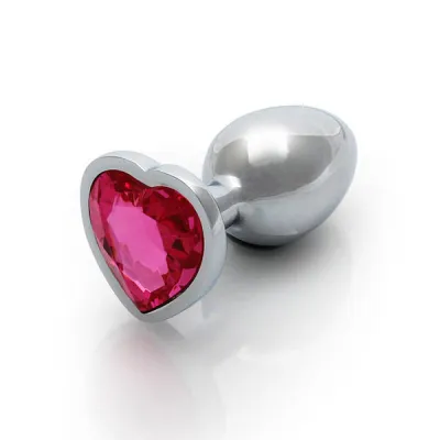 Ouch Pink Heart Gem Metal Plug Small