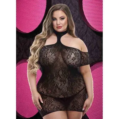 Lapdance LC75 Cut Out Lace Mini Dress Queen