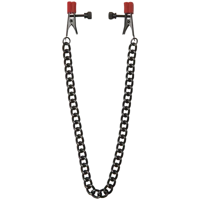 Kink Silicone Nipple Alligator Clamps w Heavy Chain