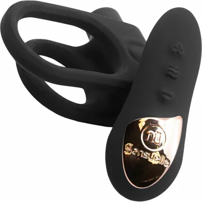 Silicone Remote Control Waterproof Rechargeable Bullet Cock Ring XLR8 By Nu Sensuelle Black