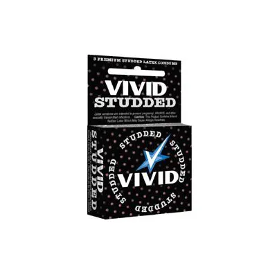 Vivid Studded Lubricated Latex Condom 3 Pack