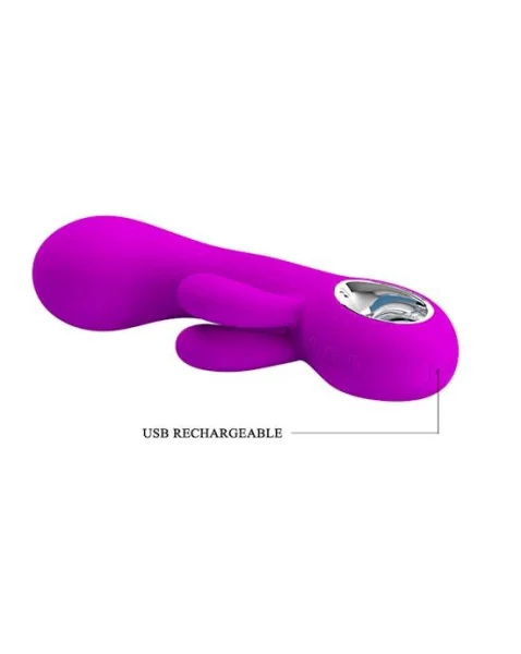 Valentine Dual Ear Rabbit Vibe - Purple - 6 Inch